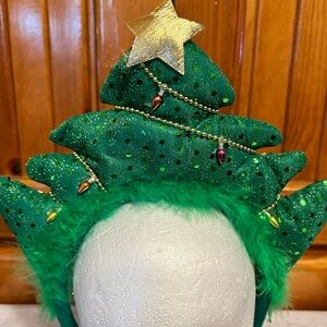 Festive Green Christmas Tree Headband
